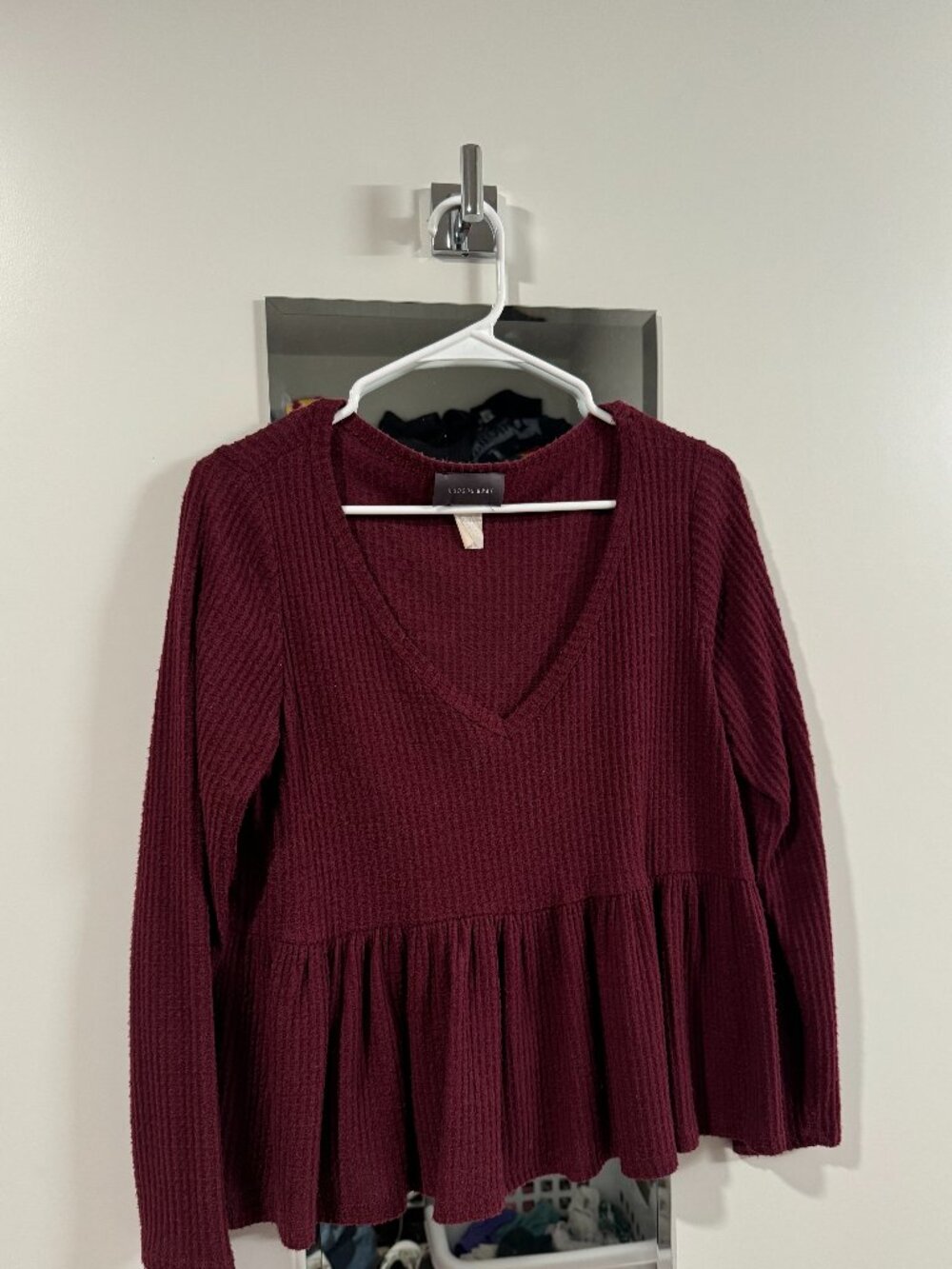 Maroon Flowy Sweater